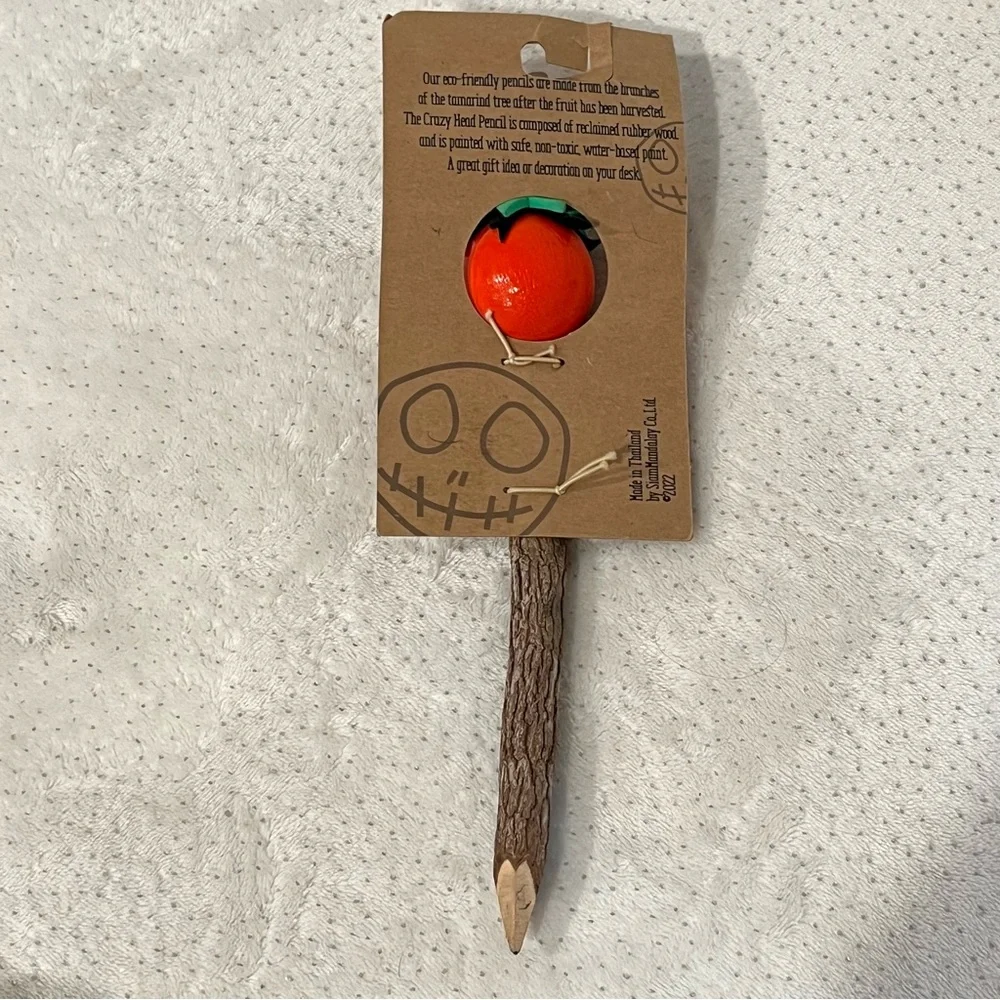 Mr. Pumpkin Crazy Head Pencil - SiamMandalay - Reclaimed Tamarind Wood